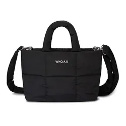 Túi Tote Nữ WHOAU Padded Square Tote Bag Màu Đen