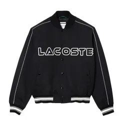 Áo Khoác Bomber Lacoste Embroidered Cotton Twill Teddy Jacket BH3623-00 Màu Đen Size 46