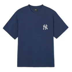 Áo Phông MLB Denim Like Monogram Big Lux Overfit New York Yankees 3ATSM0643-50NYS Tshirt Màu Xanh Navy