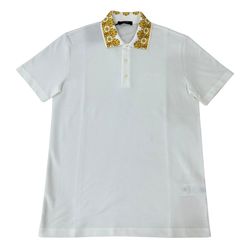 Áo Polo Nam Versace White With Collar Printed 1012260 1A10242 2W110 Màu Trắng Size S