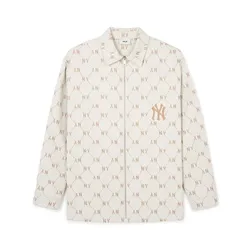 Áo Sơ Mi MLB Monogram Jacquard New York Yankees 3AWSM0441-50CRS Màu Kem Size S
