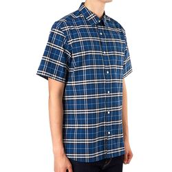 Áo Sơ Mi Nam Burberry Check-Print Cotton Shirt Kẻ Caro Màu Xanh Dương Đậm Size S