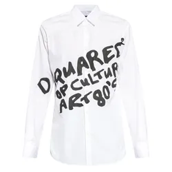 Áo Sơ Mi Nam Dsquared2 White Printed Shirt S74DM0820 S36275 100 Màu Trắng Size 42