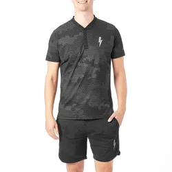 Bộ Quần Áo Cộc Tay Nam Hydrogen About Spring Tech Camo Màu Đen Size XS