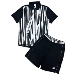 Bộ Quần Áo Cộc Tay Nam Fila La Finale Màu Đen Trắng Size S