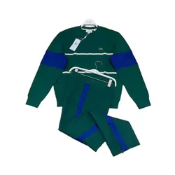 Bộ Quần Áo Nỉ Nam Lacoste Heritage Crew Neck Colorblock Màu Xanh