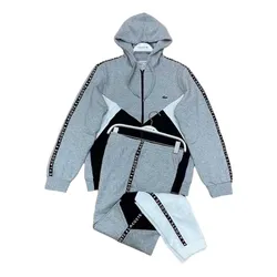 Bộ Quần Áo Nỉ Nam Lacoste Men's Colorblock Fleece Zip Màu Xám Đen