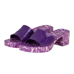 Dép Nữ Gucci Purple Heeled Slides With Monogram 700989 JFM00-5235 Màu Tím Size 35