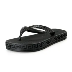 Dép Versace Greca Logo Flip Flop Sandals Màu Đen Size 38