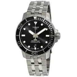 Đồng Hồ Nam Tissot Seastar 1000 Automatic Black Dial Men's Watch T1204071105100 Màu Đen Bạc