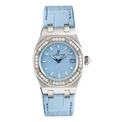 Đồng Hồ Nữ Audemars Piguet Royal Oak Lady Jewellery Watch Blue Leather 67601ST Màu Xanh Dương