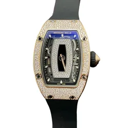 Đồng Hồ Nữ Richard Mille 07-01 Rose Gold Snow Diamonds Màu Vàng Đen