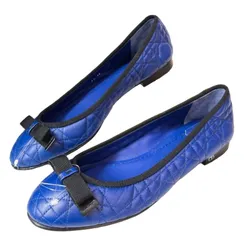 Giày Bệt Nữ Dior Blue Doll Shoes Màu Xanh Blue Size 39