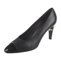 Giày Cao Gót Nữ Chanel Faux Pearl Accents Pumps Màu Đen Size 38