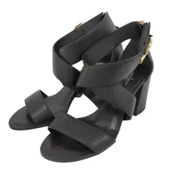 Giày Cao Gót Nữ Louis Vuitton LV Horizon Heel Sandals Logo Black Notation Màu Đen Size 36