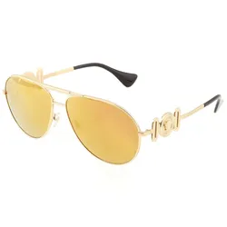 Kính Mát Versace Brown Mirrored Gold Pilot Unisex Sunglasses VE2249 10027P 65 Màu Vàng Nâu