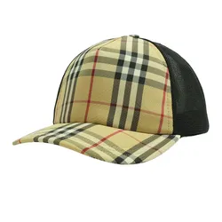 Mũ Burberry Check Camel Cap Màu Be Kẻ Size S