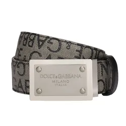 Thắt Lưng Nam Dolce & Gabbana D&G Coated Jacquard Belt With Logo Tag BC4824 Màu Phối Màu Size 85