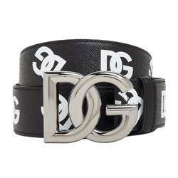 Thắt Lưng Nam Dolce & Gabbana D&G Leather Belt With Logo Pattern BC4646 Màu Đen Size 85