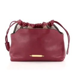 Túi Đeo Chéo Nữ Burberry Little Crush Crossbody Bag Leather And House Check Canvas Màu Đỏ Đô
