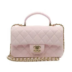 Túi Đeo Chéo Nữ Chanel Mini Flap Bag Light Pink Lambskin Light Gold Hardware Màu Hồng Nhạt