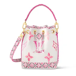 Túi Đeo Chéo Nữ Louis Vuitton LV Nano Noé M82386 Màu Trắng Hồng