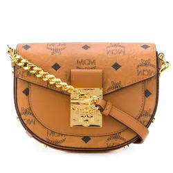 Túi Đeo Chéo Nữ MCM Printed Canvas Mini Patricia Round Crossbody Bag Màu Nâu