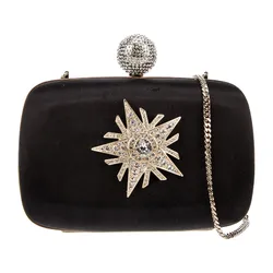 Túi Đeo Chéo Nữ Roger Vivier Crystal Embellished Satin Clutch Màu Đen