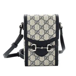 Túi Đựng Điện Thoại Gucci Horsebit 1955 Phone Box Mini Bag  Màu Navy/Be