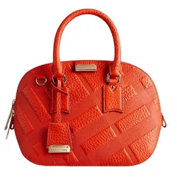 Túi Xách Nữ Burberry Orchad Handbag In Orange Leather Màu Cam