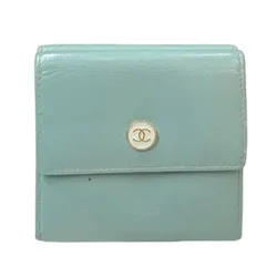 Ví Nữ Chanel Wallet Purse Coco Button Blue Màu Xanh