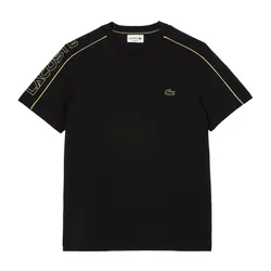 Áo Phông Nam Lacoste Men's Regular Fit Logo Stripe T-shirt TH1411-51 Màu Đen Size 3