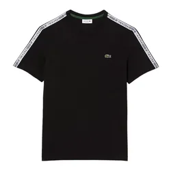 Áo Phông Nam Lacoste Men's Regular Fit Logo Stripe T-shirt TH5071 031 Màu Đen Size 3