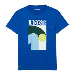 Áo Phông Nam Lacoste Sport Breathable Graphic Print T-Shirt Màu Xanh Blue Size 3