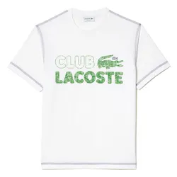 Áo Phông Nam Lacoste Vintage Print Organic Cotton TH5440-001 Tshirt Màu Trắng Size 4