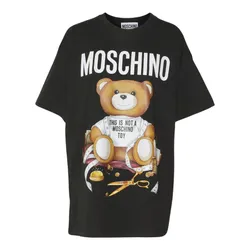 Áo Phông Nữ Moschino Black With Teddy Bear Logo Printed Tshirt 232E V070155411555 Màu Đen
