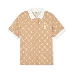 Áo Polo MLB Jacquard Boston Red Sox 3FPQM0243-43CAL Màu Nâu Size S