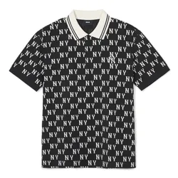 Áo Polo MLB New York Yankees Classic Monogram Front Pattern Collar Polo Shirt 3APQM0443-50BKS Màu Đen Size S
