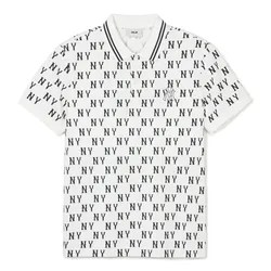 Áo Polo MLB New York Yankees Classic Monogram Front Pattern Collar Polo Shirt 3APQM0443-50IVS Màu Trắng Size S