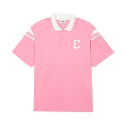 Áo Polo MLB Overfit Varsity Cleveland Guardians 3APQV0143-45PKS Màu Hồng
