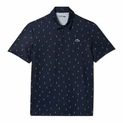 Áo Polo Nam Lacoste Golf Printed Recycled Polyester Regular Fit Polo Shirt DH5175-00-RIJ Màu Xanh Navy Size 2