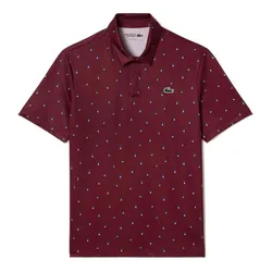 Áo Polo Nam Lacoste Golf Printed Recycled Polyester Regular Fit Polo Shirt DH5175-23 Màu Đỏ Đô Size 2