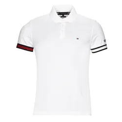 Áo Polo Nam Tommy Hilfiger Flag Logo Cuff Sleeve Polo Shirt Màu Trắng Size XS