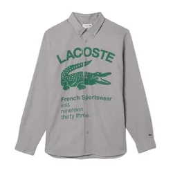 Áo Sơ Mi Dài Tay Nam Lacoste Regular Fit CH4568-10 Màu Xám Size 38