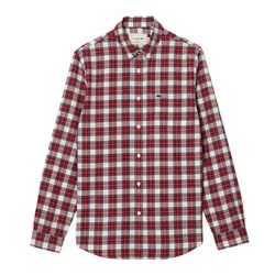 Áo Sơ Mi Dài Tay Nam Lacoste Regular Fit Check Print Shirt CH0208 Màu Kẻ Đỏ Size 38