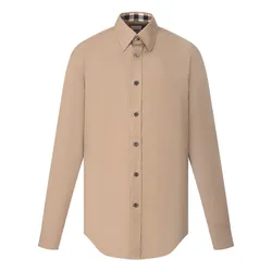 Áo Sơ Mi Nam Burberry Cambridge Long Sleeve Shirt 8066764 Màu Nâu Be Size L