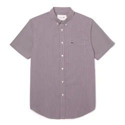 Áo Sơ Mi Nam Lacoste Men's Regular Fit Gingham Check Shirt CH2879 BHZ Kẻ Caro Màu Đỏ Size 40