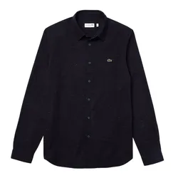 Áo Sơ Mi Nam Lacoste Men's Slim Fit Flamed Cotton Shirt CH2985-51 Màu Đen Size 38