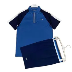 Bộ Thể Thao Nam Lacoste Colourblock Zip Neck Shirt Màu Xanh Size 5