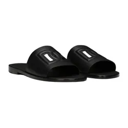 Dép Nam Dolce & Gabbana D&G In Black Leather A80397 AO602 Màu Đen Size 41